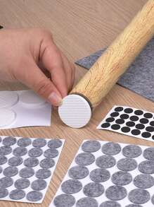 125pcs/set Polyester Table Foot Protector, Minimalist Round Anti-slip Self-adhesive Table Foot Protective Pad For Home - Grey - View 1