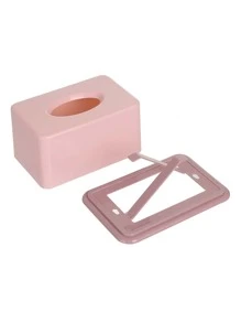 1pc PP Tissue Storage Box, Minimalist Lifting Design Tissue Box Cover Holder For Table - Beige - View 3