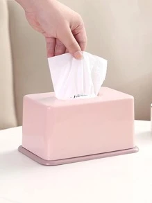 1pc PP Tissue Storage Box, Minimalist Lifting Design Tissue Box Cover Holder For Table - Beige - View 4