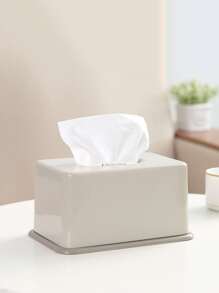 1pc PP Tissue Storage Box, Minimalist Lifting Design Tissue Box Cover Holder For Table - Beige - View 1