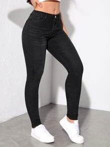 Rivivi Jeans ajustados unicolor - Negro - Ver 4