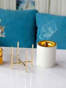 1pc Polyresin Incense Burner, Creative Household Indoor Incense Holder For Home - Gold - View 4