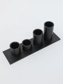 1pc Iron Candle Holder, Creative Black Multi-grid Candle Holder For Party - Black - View 3