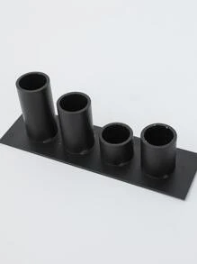 1pc Iron Candle Holder, Creative Black Multi-grid Candle Holder For Party - Black - View 4
