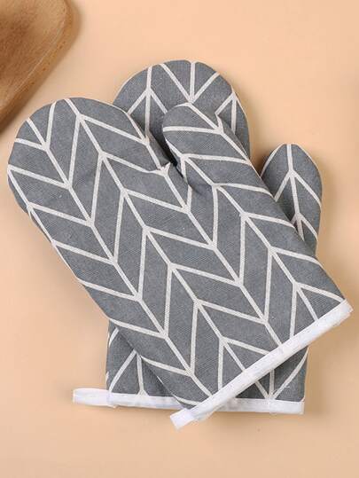 1 pièce Gant résistant à la chaleur en lin gris pour four à micro-ondes et de cuisson, outil de cuisine haute température, aléatoire