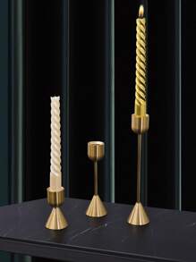 3pcs/set Aluminum Alloy Candle Holder, Modernist Gold Candle Stand For Party - Gold - View 1