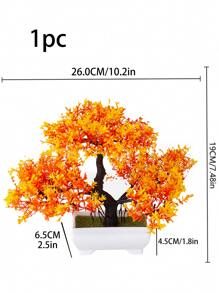 1入組人造盆栽植物，迷你人造盆景，家居裝飾用假植物 - 橘色 - 查看 4