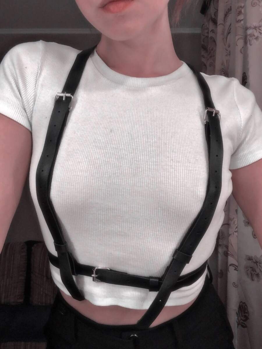 1pc Women Solid Adjustable Shoulder Fashion Harness Belt - Black - View 1