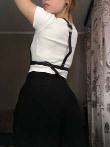 1pc Women Solid Adjustable Shoulder Fashion Harness Belt - Black - View 3