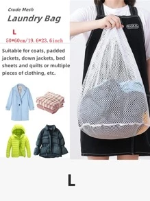 1 túi giặt đồ lót bằng polyester, túi giặt đồ lót rút dây màu trắng tối giản cho máy giặt - trắng - Xem 6