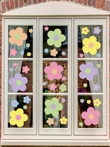 9 szt./zestaw folii dekoracyjnej z kwiatowym wzorem, kolorowa naklejka elektrostatyczna na okno z motywem kwiatowym do dekoracji domu, naklejki, naklejka ścienna, naklejka winylowa do dekoracji domu, wiosenne dekoracje odświeżające dom, naklejki dekoracyjne Rama, prezenty urodzinowe, dekoracja szkoły na ukończenie szkoły, szkolna niespodzianka, dekoracja pokoju w akademiku, dekoracja na powrót do szkoły, artykuły szkolne - Wielokolorowe - Zobacz 6