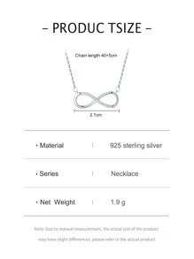 Collar zirconia cúbica infinito símbolo accesorio plata - Plateado - Ver 5