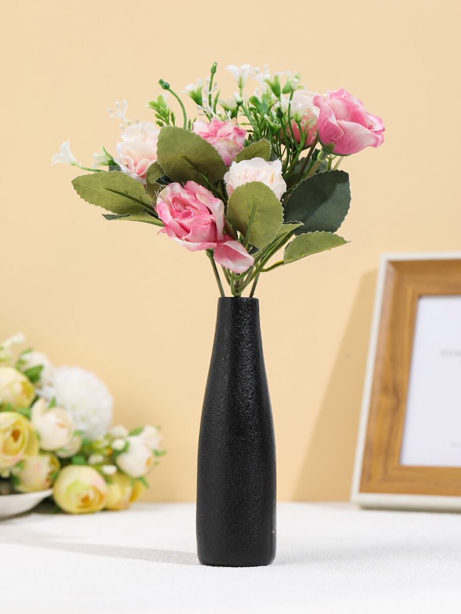 1入組樹脂花瓶極簡主義黑色花瓶適合家庭派對 - 黑色 - 查看 1