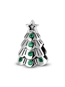 Christmas Tree Design Silver Pendant - Silver - View 1