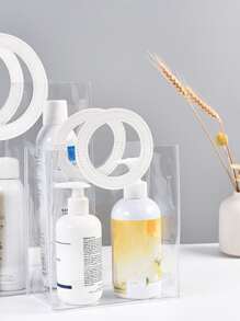 1入組塑膠禮品現代透明蝴蝶結裝飾禮品袋 - 白色 - 查看 3