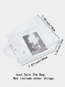1入組塑膠禮品現代透明蝴蝶結裝飾禮品袋 - 白色 - 查看 2