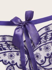 ROMWE Kawaii 蝴蝶图案开裆内裤 - 紫色 - 查看 4