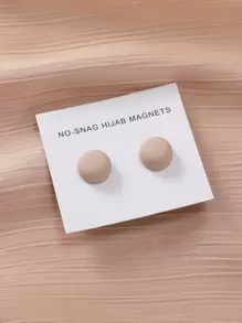 2pcs Round Casual Magnetic Scarf Clips, Durable And Versatile, Fashionable And Elegant - Beige - View 9