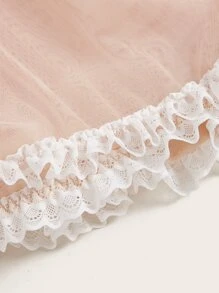 ROMWE 蕾絲拼接網紗性感睡裙