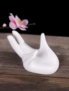 1set Porcelain Candle Holder, Modern Hand Design Candle Holder For Home - White - View 6