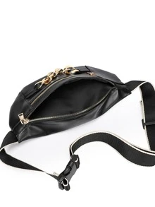 Small Bum Bag Chain Decor - Black - View 5