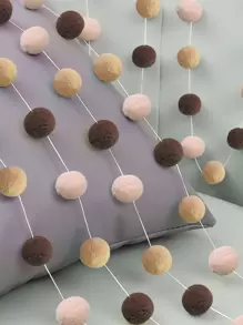 1套滌綸拉旗現代絨球設計裝飾拉旗適合家庭派對 - 咖啡棕 - 查看 1