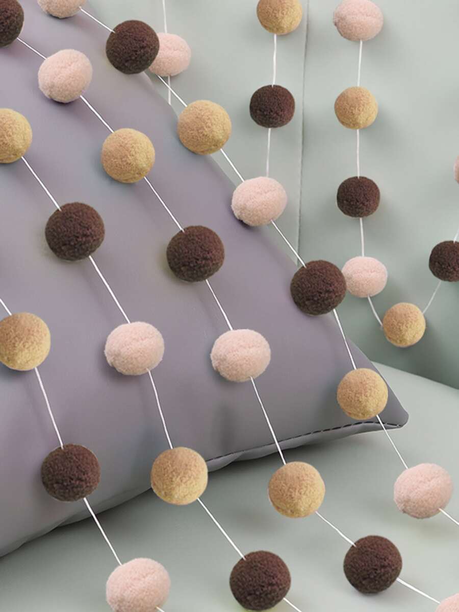 1套滌綸拉旗現代絨球設計裝飾拉旗適合家庭派對 - 咖啡棕 - 查看 1