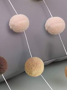 1套滌綸拉旗現代絨球設計裝飾拉旗適合家庭派對 - 咖啡棕 - 查看 2