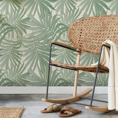 SUPSTICKER 1 卷 15.75X47.24/118.11/196.85 英寸，三种尺寸可选。热带针印花自粘防潮壁纸，加厚防水家居装饰客厅背景墙贴 47.2x15.8 英寸，多种颜色可选，装修贴纸撕掉墙板，墙纸，壁纸，春季装饰用品让您的家焕然一新，节日装饰贴纸礼物生日毕业