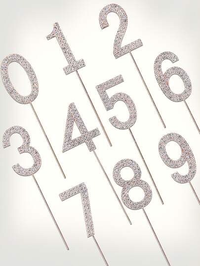 1入組鋅合金蛋糕裝飾現代數字形狀生日派對蛋糕裝飾