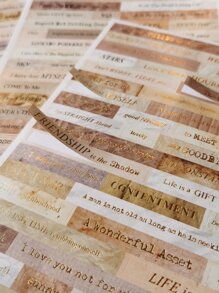 4入組標語圖形什錦貼紙簡單多用途DIY工藝品在家貼紙 - 彩色 - 查看 1