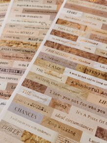 4入組標語圖形什錦貼紙簡單多用途DIY工藝品在家貼紙 - 彩色 - 查看 2