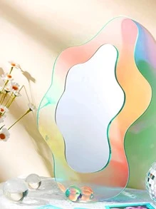 1pc PMMA Decorative Mirror, Modern Abstract Design Mirror Wall Sticker For Home - Multicolor - View 5