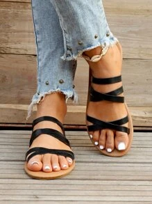 Dames platte sandalen