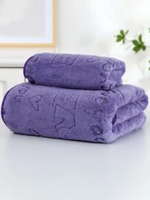 8 件/套或 2 件/套或 1 件珊瑚绒钻石图案毛巾，柔软、吸水、防脱落，浴室、家庭使用、面部/头发干燥、洗涤、浴室配件和装饰毛巾套装 - 淺灰紫 - 查看 6