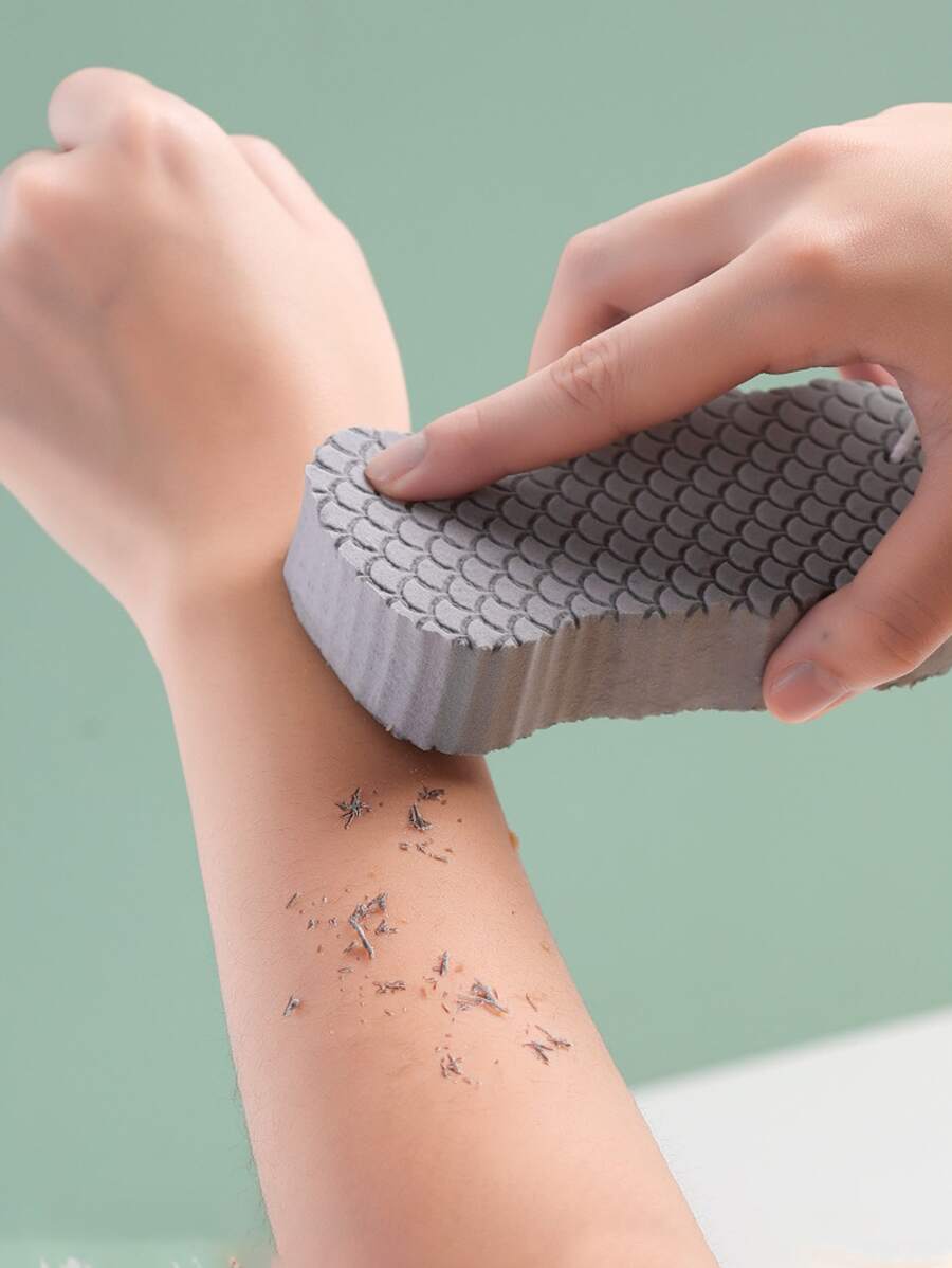 1入組塑料去角質沐浴海綿淋浴用極簡灰色沐浴海綿 - 灰色 - 查看 1