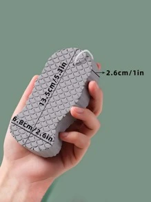1入組塑料去角質沐浴海綿淋浴用極簡灰色沐浴海綿 - 灰色 - 查看 4