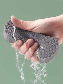 1入組塑料去角質沐浴海綿淋浴用極簡灰色沐浴海綿 - 灰色 - 查看 5