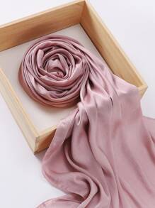 1pc Minimalist Solid Color Fashion Scarf For Women, Elegant & Versatile, Suitable For Casual Daily Wear - Dusty Pink - View 2