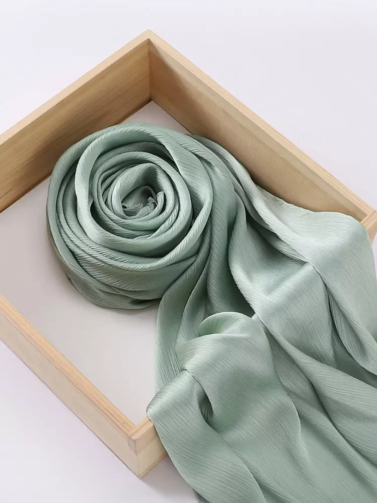 1pc Women's Solid Color Satin Elegant Scarf/Headscarf Accessory