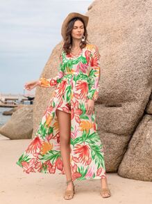 Rusttydustty Áo liền quần nữ Cắt ra Nhiệt đới Tất cả trên in Boho - Nhiều màu - Xem 1