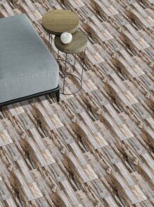 2 piezas Azulejo de piso de palo de cáscara grano de madera piso moderno PVC para casa - Multicolor - Ver 3