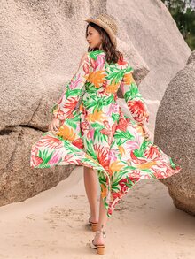 Rusttydustty Áo liền quần nữ Cắt ra Nhiệt đới Tất cả trên in Boho - Nhiều màu - Xem 2