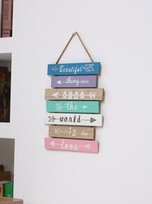1 pieza de letrero colgante gráfico de letras, flecha moderna y decoración colgante de madera gráfica de letras para la decoración del hogar - Multicolor - Ver 3