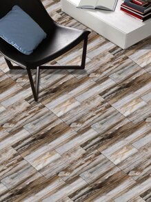 2 piezas Azulejo de piso de palo de cáscara grano de madera piso moderno PVC para casa - Multicolor - Ver 6