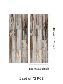 2 piezas Azulejo de piso de palo de cáscara grano de madera piso moderno PVC para casa - Multicolor - Ver 7