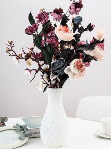 1pc Plastic Flower Vase, Modern White Vase For Flower - White - View 1