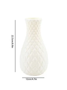 1pc Plastic Flower Vase, Modern White Vase For Flower - White - View 3