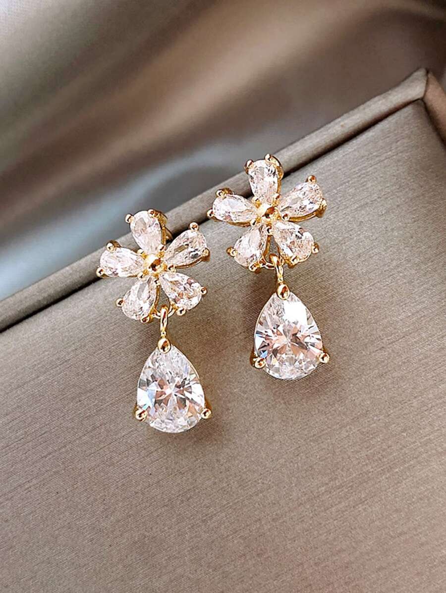 Hoa giả trang trí hình giọt nước Hoa tai Valentine - Vàng - Xem 1