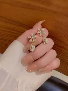 Hoa giả trang trí hình giọt nước Hoa tai Valentine - Vàng - Xem 5